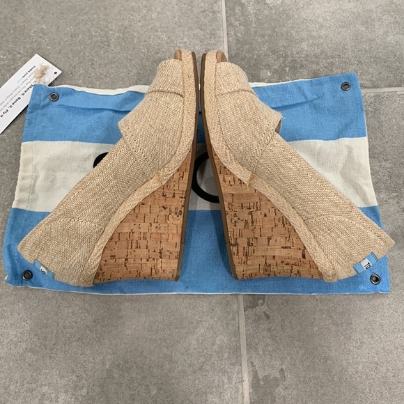 COPY - Tom’s Tan Cork Wedges sold only at Neiman Marcus. Size 5. - Picture 2 of 7
